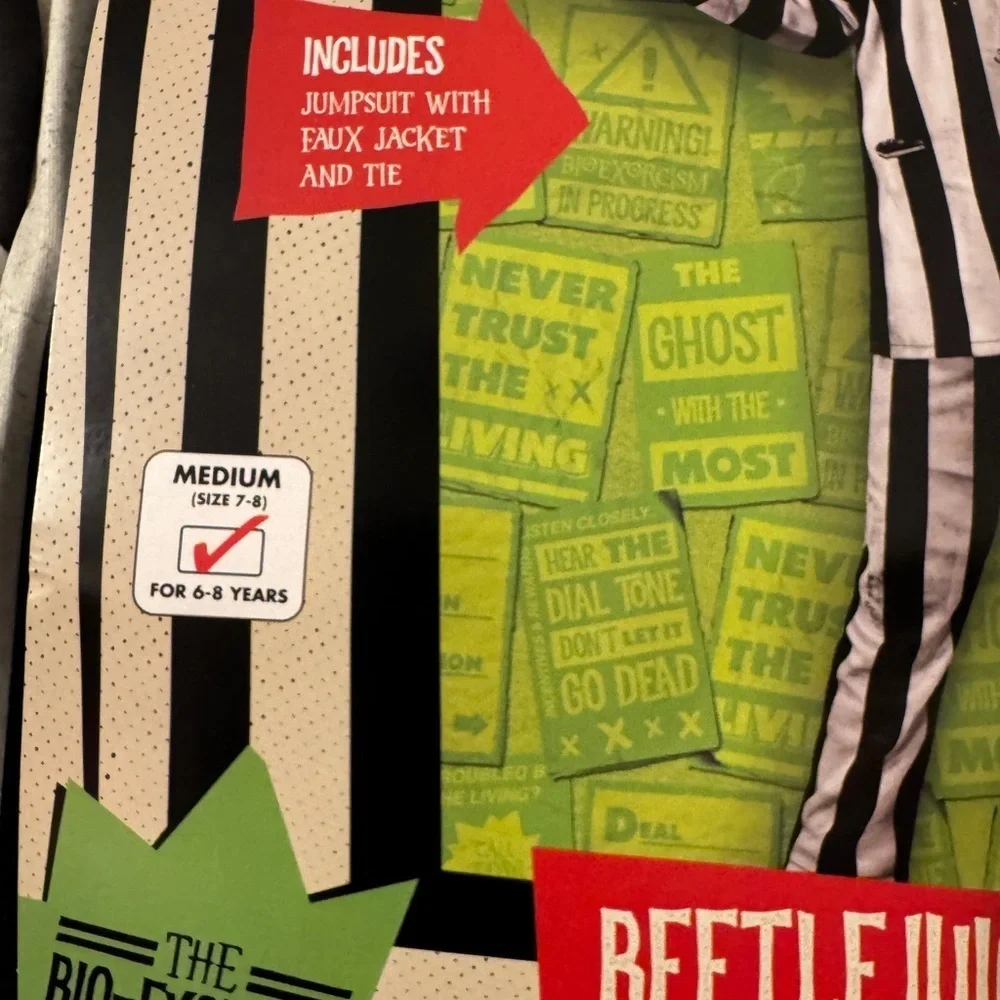 Beetlejuice Child Halloween Costume Sz medium